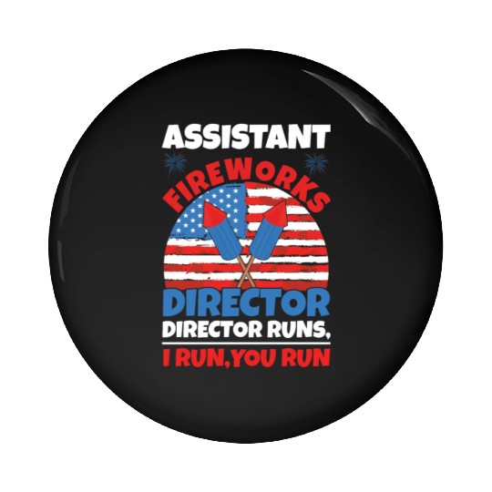America American Fireworks Director 4th Of July Pin Buttons