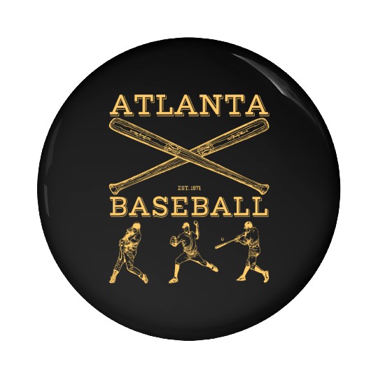 Vintage Atlanta Baseball est 01 Pin Buttons