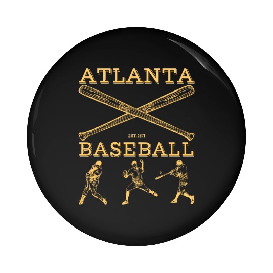 Vintage Atlanta Baseball est 01 Pin Buttons