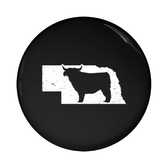 Highland Cow Patriotic Nebraska 4th July Pin Buttons