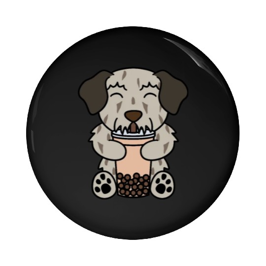 Boba Bubble Tea Irish Wolfhound Pin Buttons