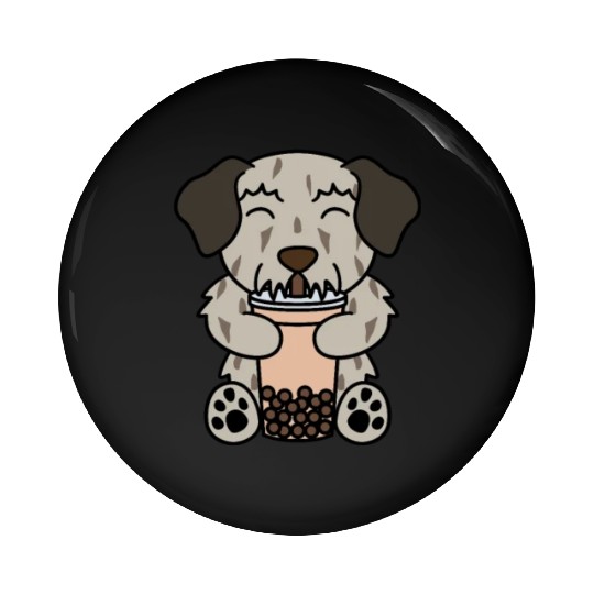 Boba Bubble Tea Irish Wolfhound Pin Buttons