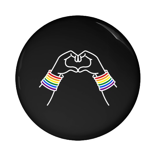 LGBT pride rainbow heart Pin Buttons