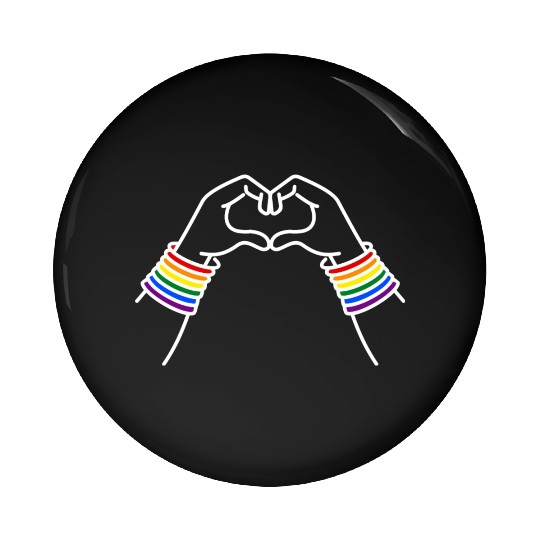 LGBT pride rainbow heart Pin Buttons