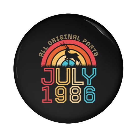 July 1986 Vintage Pin Buttons