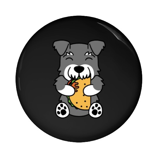 Schnauzer Taco Lover Pin Buttons
