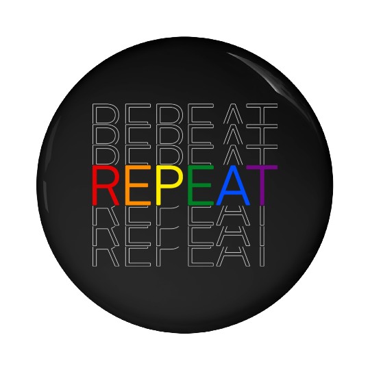 LGBT pride rainbow heart repeat Pin Buttons