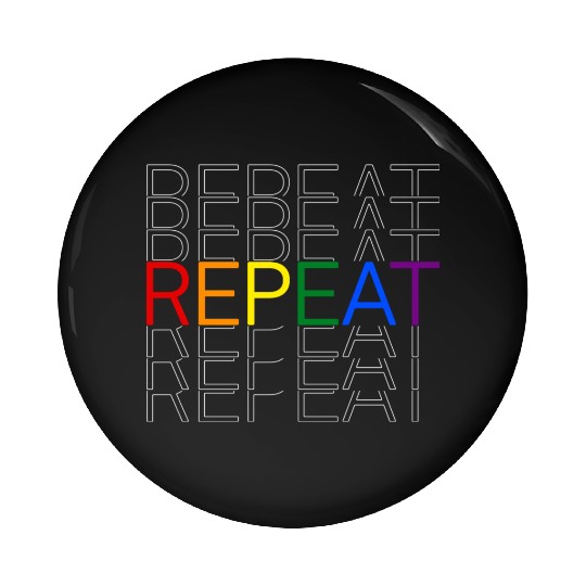 LGBT pride rainbow heart repeat Pin Buttons