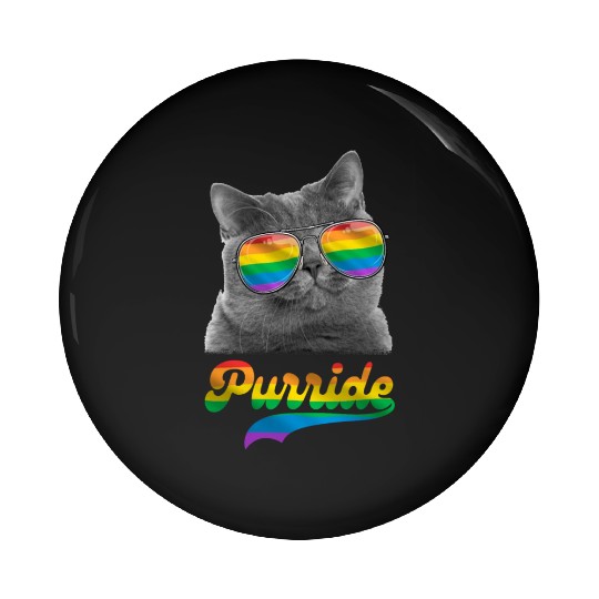 Cute Cat LGBT Rainbow Flag Kitten Gay Pride Pin Buttons