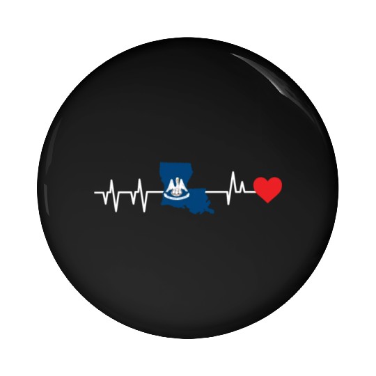 Louisiana Heartbeat Gift Pin Buttons