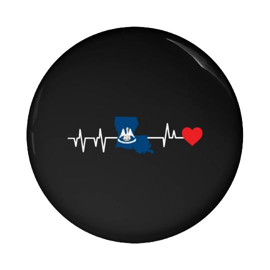 Louisiana Heartbeat Gift Pin Buttons