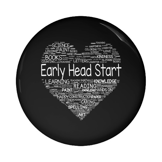 Team Early Head Start Heart Back To School Funny Pin Buttons