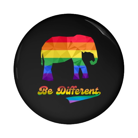 Gay Pride Elephant LGBTQ Rainbow Flag Pin Buttons
