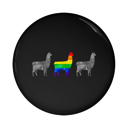 Llama Alpaca LGBTQ Gay Pride Rainbow Flag Pin Buttons