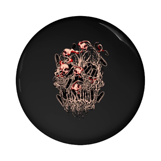 Bullets and Skull Roses Aesthetic Dripping Pattern Pin Buttons