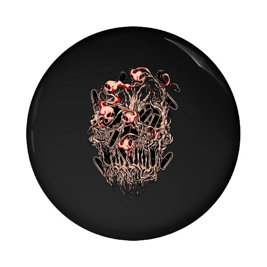 Bullets and Skull Roses Aesthetic Dripping Pattern Pin Buttons