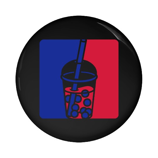 Blue red bubble tea Pin Buttons