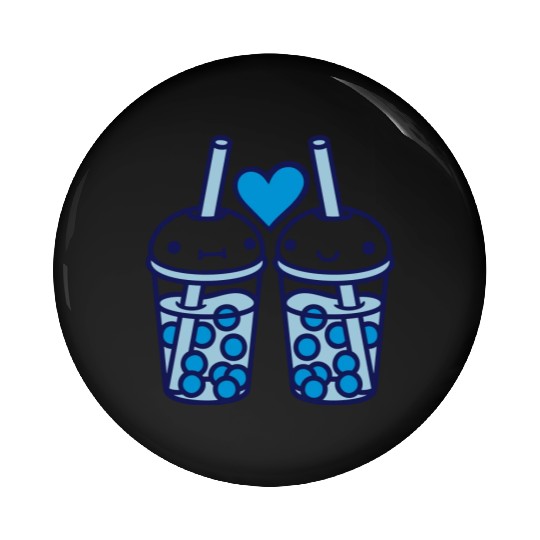 Team bubble tea faces Pin Buttons