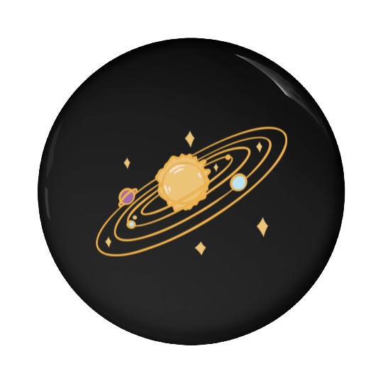 solar system with sparkles doodle Pin Buttons