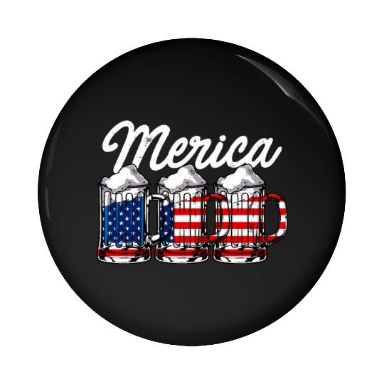 Beer USA Flag Merica Pin Buttons
