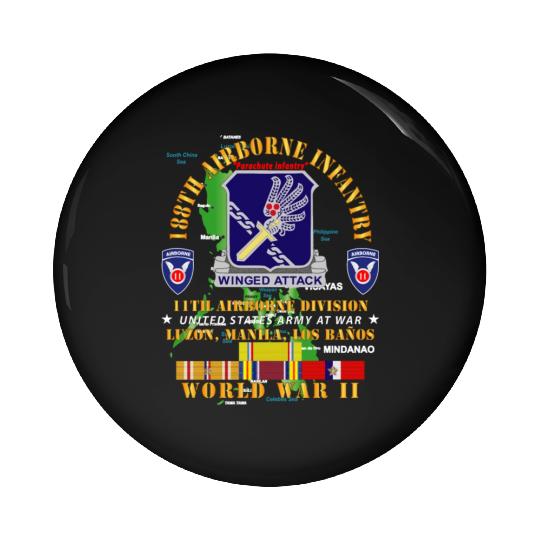 Army 188th Airborne Infantry The Philippines WWII Pin Buttons