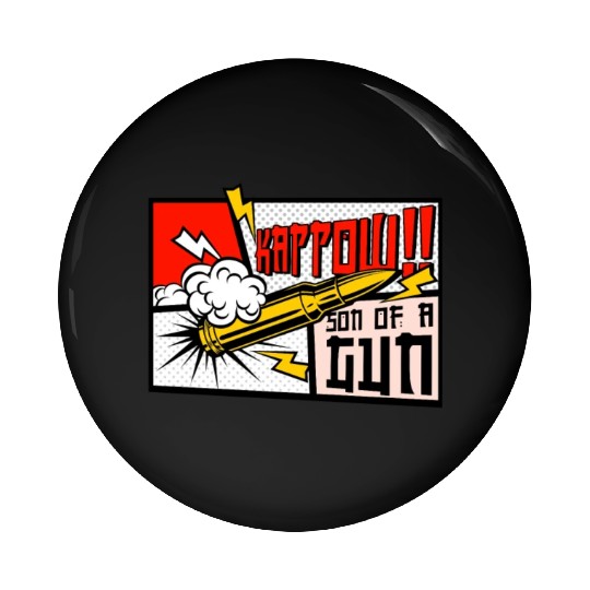 Kappow Bullets Gun Explosion Big bang Aesthetic Pin Buttons