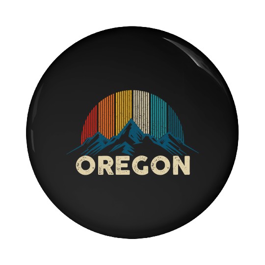 Oregon Vintage Mountains Nature Hiking Gift Pin Buttons