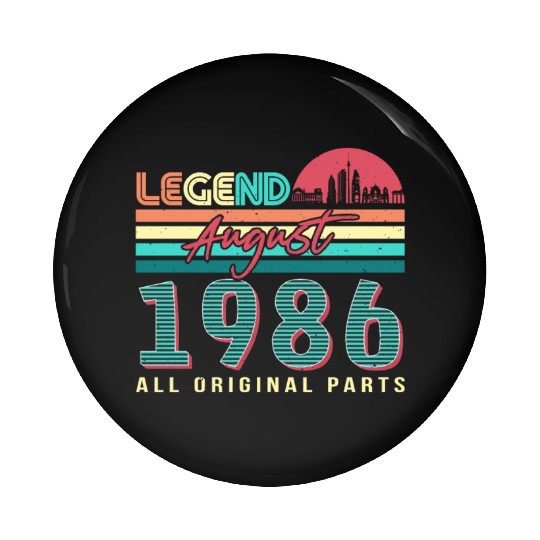 Building Year 1986 In August Pin Buttons