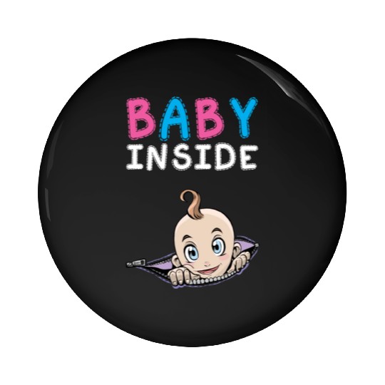 Baby Inside Pregnancy Pregnant Announcement Cute Pin Buttons
