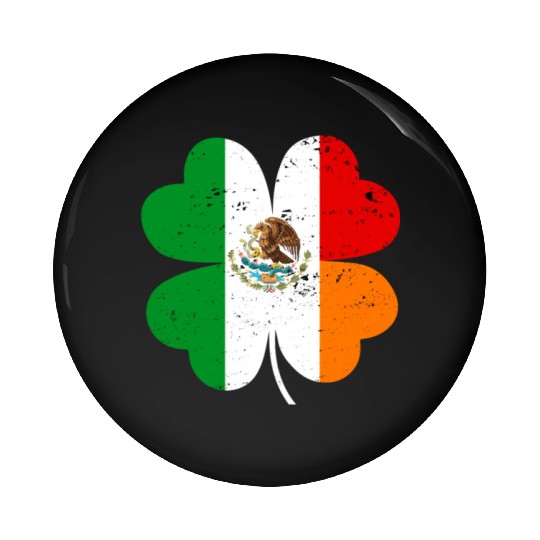 Irish Mexican Flag Mexico Ireland St Patrick's Day Pin Buttons
