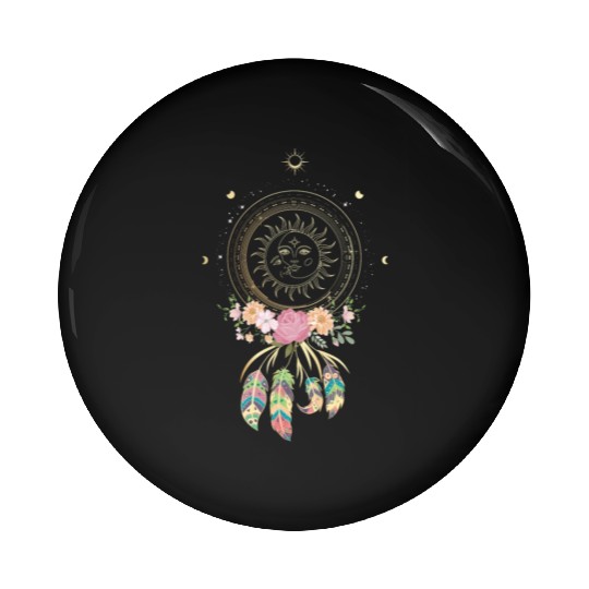 Beautiful Dreamcatcher Sun Moon Flowers Pin Buttons