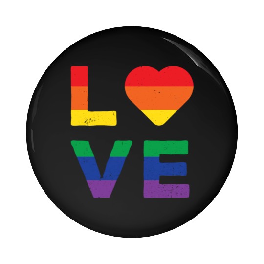 LGBT LOVE Rainbow Heart Gay Lesbian Equality Gift Pin Buttons