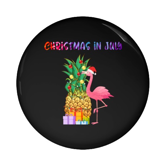Christmas In July Pineapple Xmas Tree Lights Pin Buttons