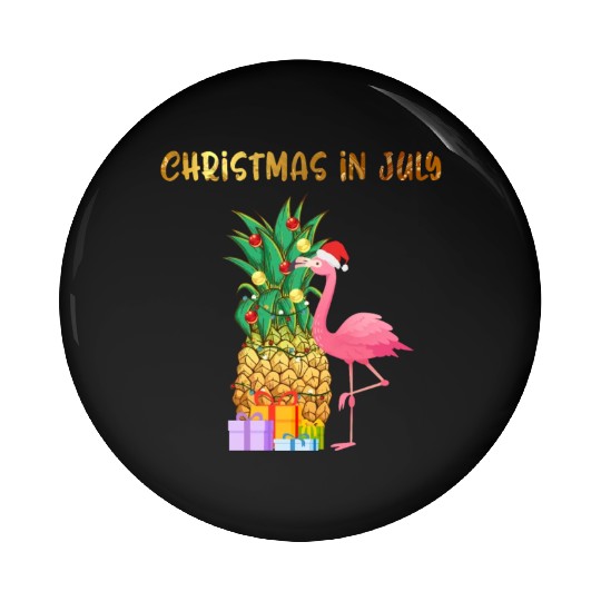 Christmas In July Pineapple Xmas Tree Lights Pin Buttons