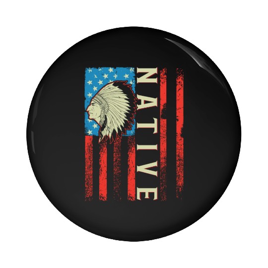 Native American Flag Chief Traditional US Pin Buttons