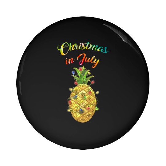 Christmas In July Pineapple Xmas Tree Lights Pin Buttons