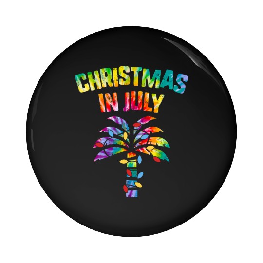 Christmas In July Beach Palm Xmas Tree Summer Pin Buttons