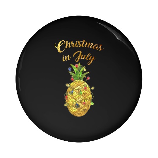 Christmas In July Pineapple Xmas Tree Lights Pin Buttons