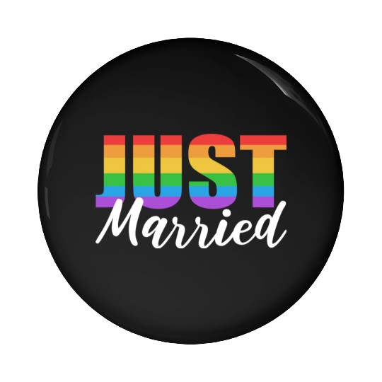 Just Married LGBTQ LGBTQ Gift Pin Buttons