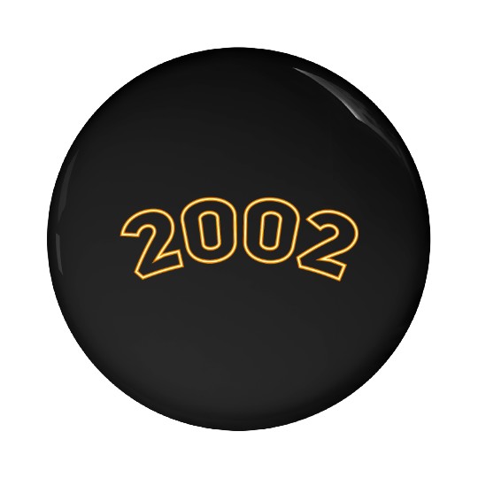 Happiness Year 2002 Yellow Simple Pin Buttons