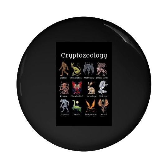 Cryptozoology Cryptid Creatures Pin Buttons