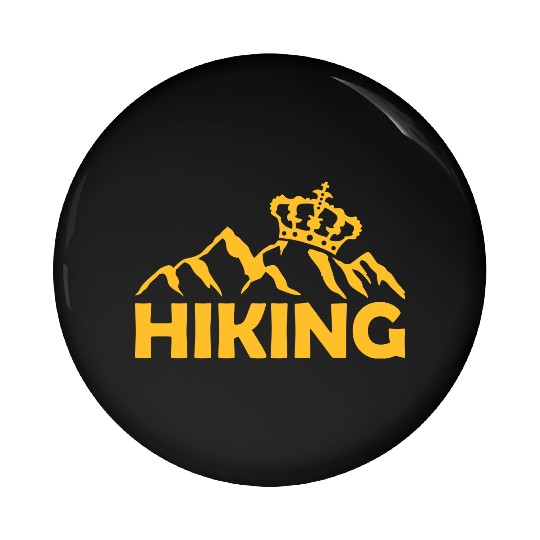 Logo Hiking crown mountains Pin Buttons