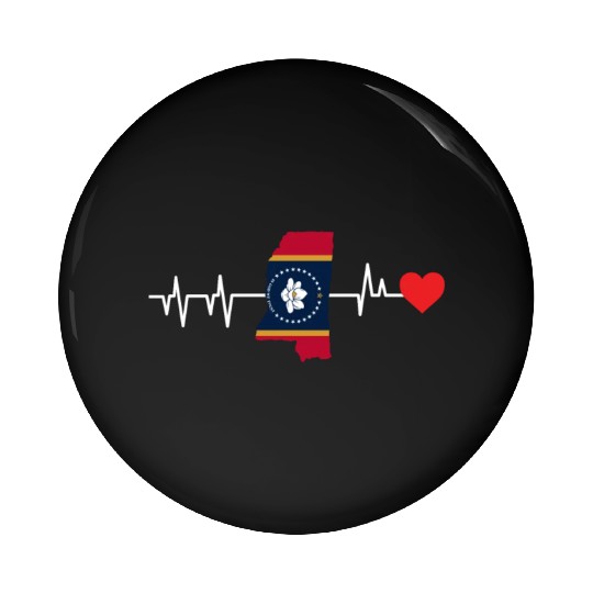 Mississippi Heartbeat Gift Pin Buttons