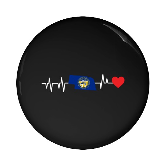 Nebraska Heartbeat Gift Pin Buttons