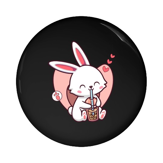 Kawaii Dog Loves Pin Buttons Boba Tea Bubble Tea Anime
