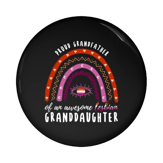 Rainbow Grandfather Lesbian Granddaughter Pin Buttons