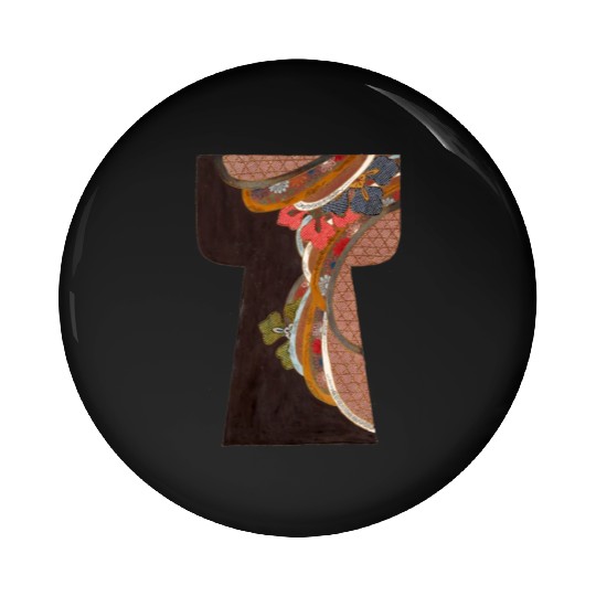 Kimono old fabric design Pin Buttons