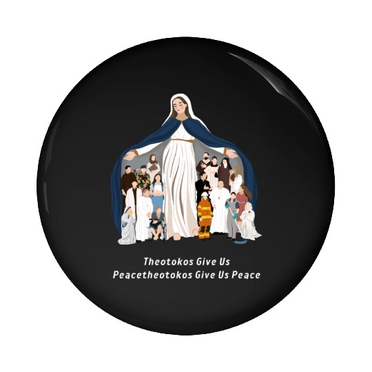 Virgin Mary Rosary Pin Buttons