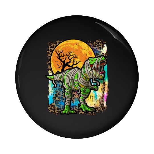 Halloween Dinosaur Zombie Tie Dye Pin Buttons