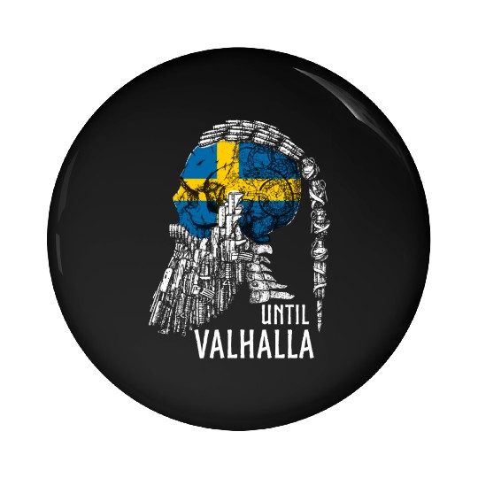 Sweden, Swedish Flag, Till Valhalla, Viking Pin Buttons